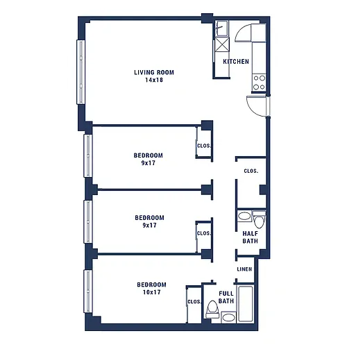 Floor plan Three Bedroom Country