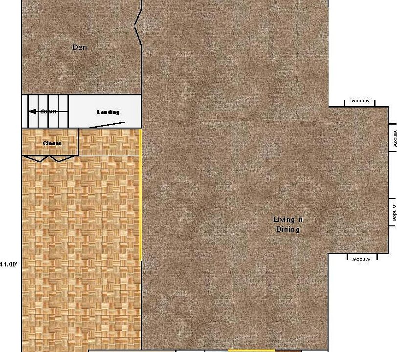 Floor plan of the front of the apartment.