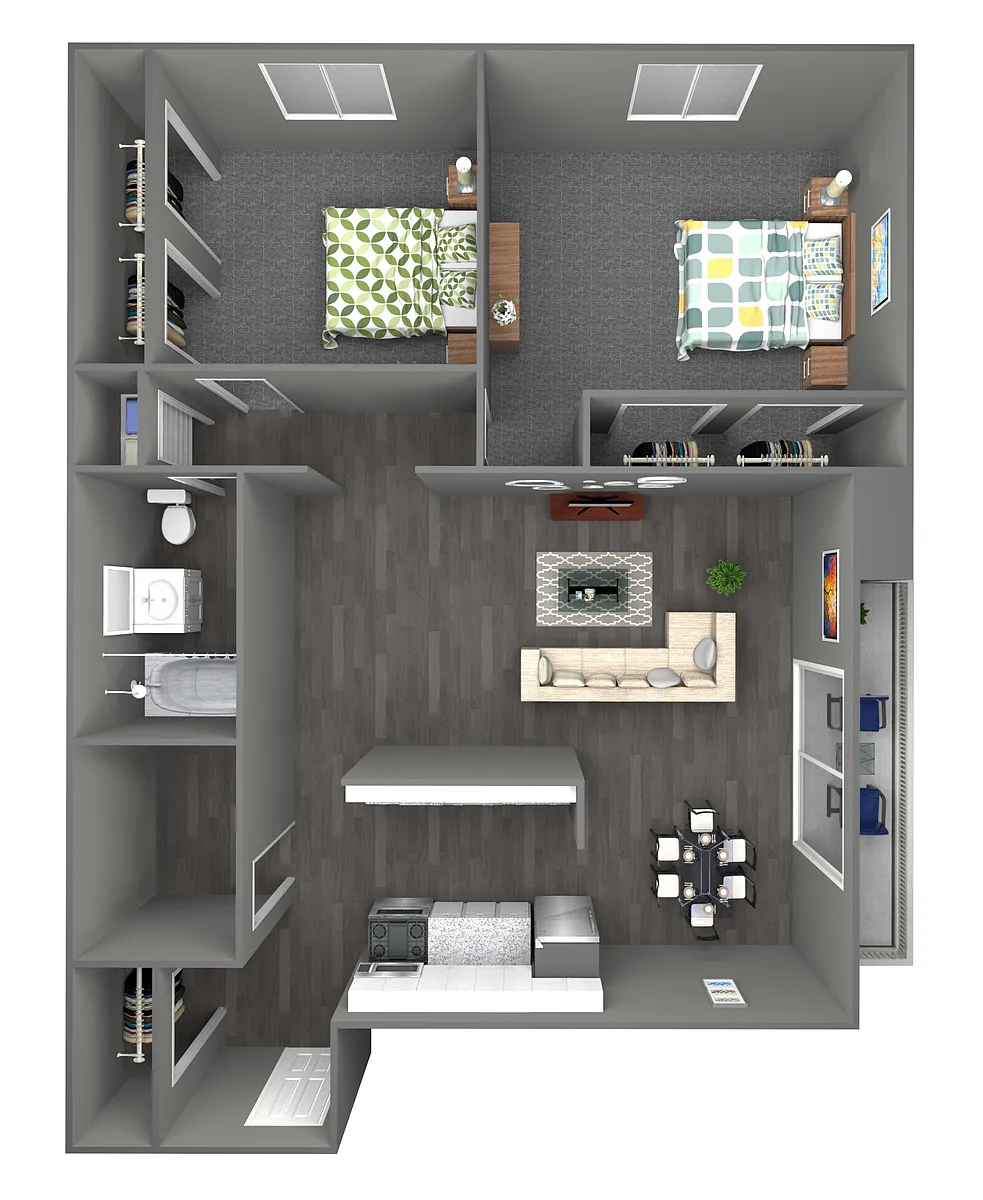 Floor plan 2 Bedroom / 1 Bathroom