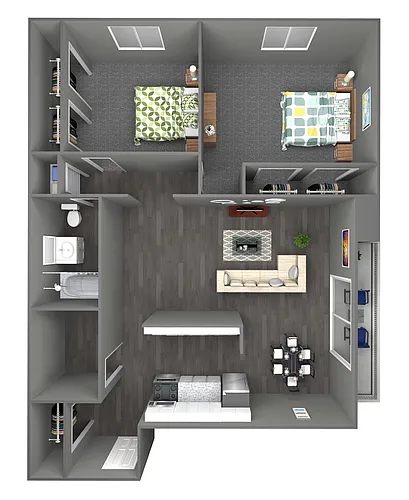 Floor plan 2 Bedroom / 1 Bathroom