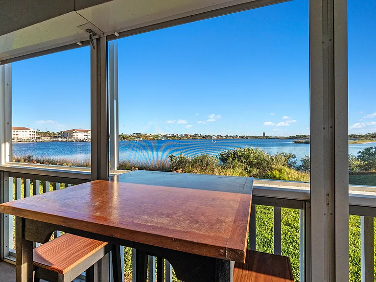 The view of the Intracoastal Waterway from the private screened-in porch.