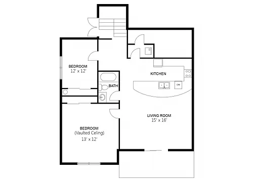 Floor plan 2x1 with Carport
