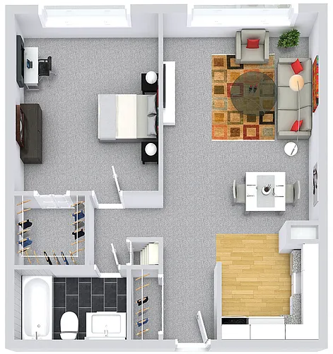 Floor plan 1 Bedroom 1 Bath