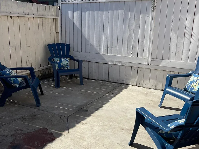 Backyard patio area