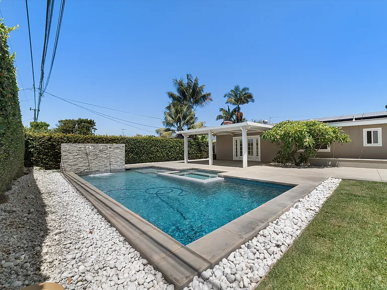 Pool from the deep end with grassy play area