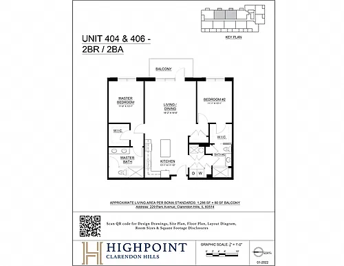 Floor plan 2 Bed 2 Bath