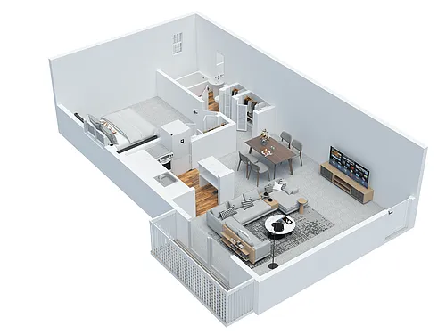 Floor plan 1 BD 1 BA
