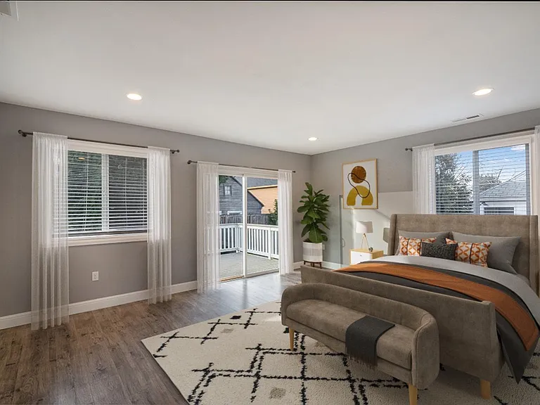 Bedroom 1. This image shows a virtually furnished space. Bedrooms come unfurnished.