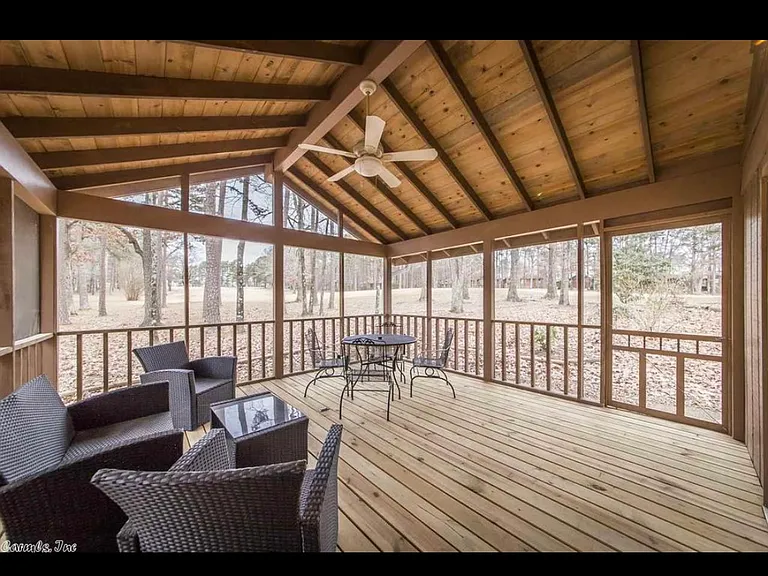 Screened in porch, faces golf course, easy to watch golfers.