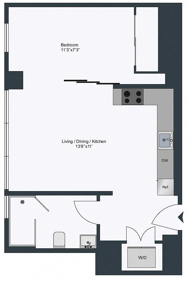 Floor plan Junior 1 Bedroom