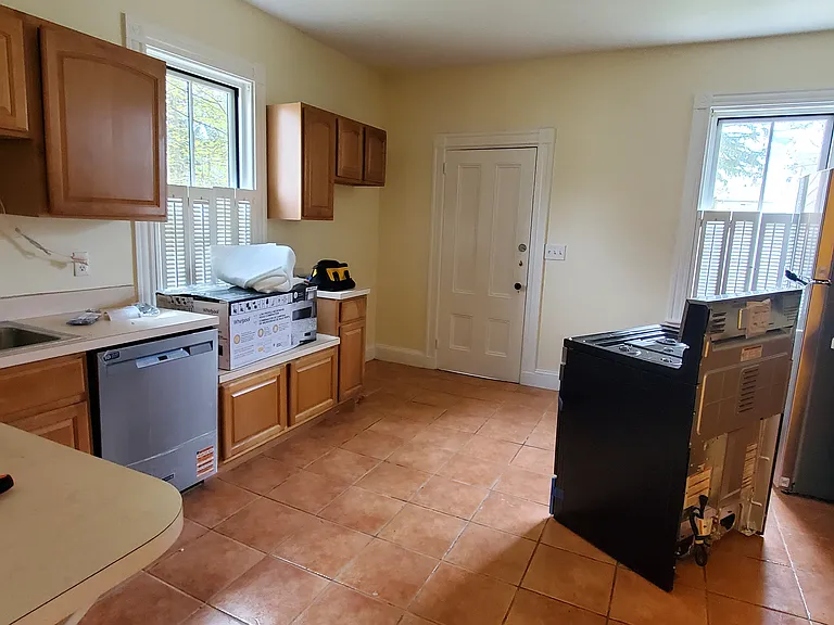 Kitchen view from dining room door