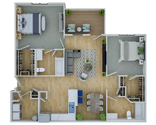 Floor plan 2 Bed 2 Bath