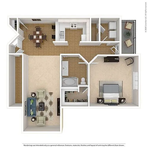 Floor plan The Cordelle - 1x1