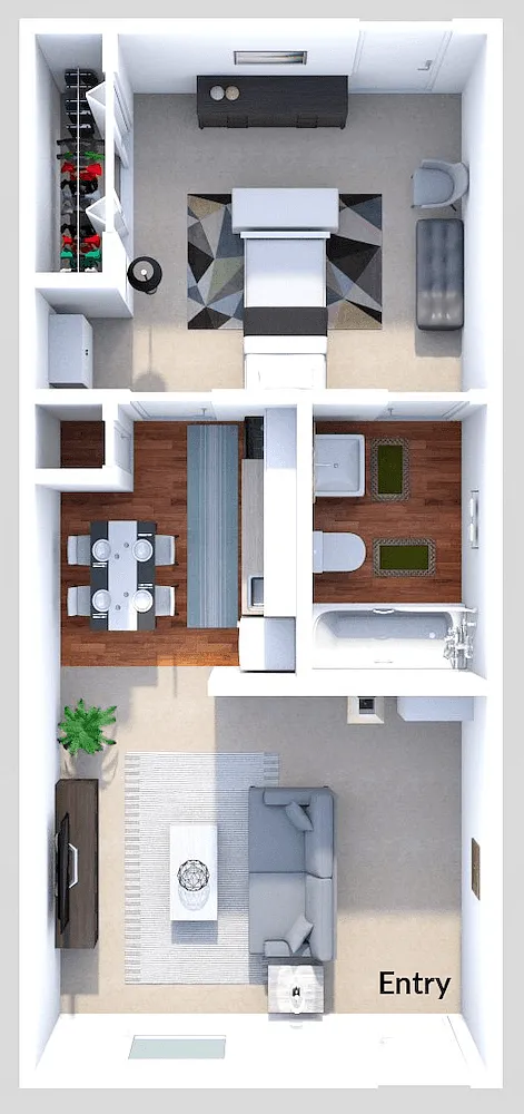 Floor plan Phase III - 1 Bed 1 Bath