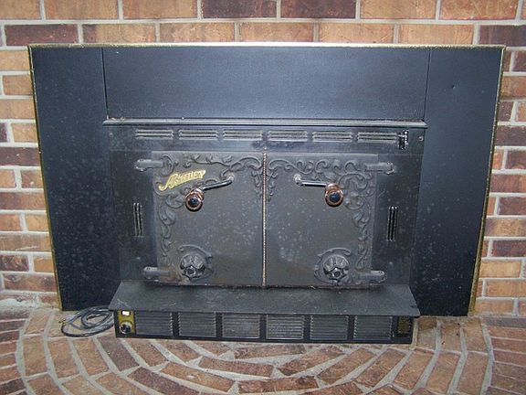 Wood burning fireplace