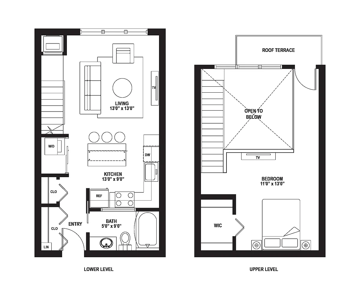 Floor plan BL1 - Two-story Loft