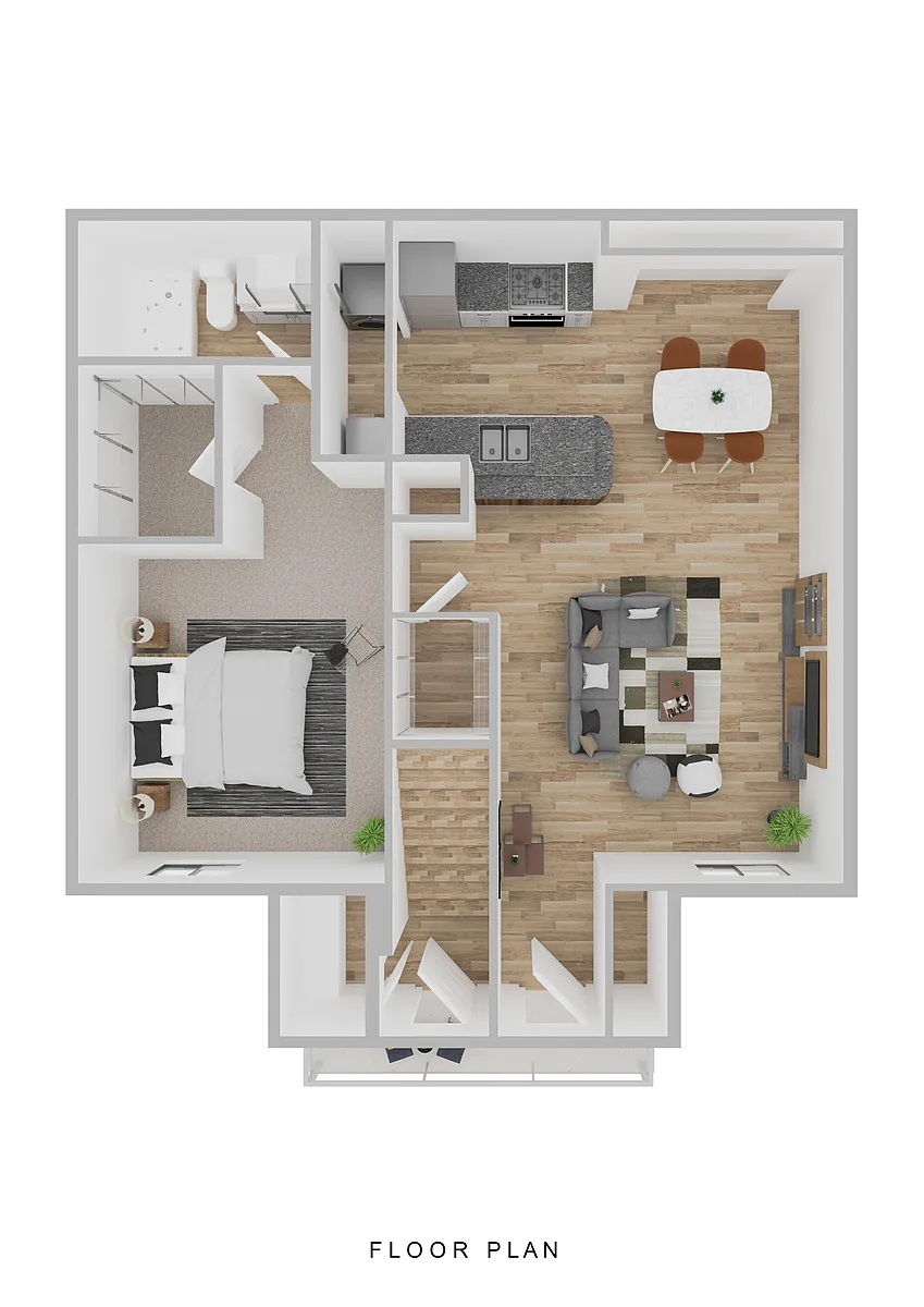 Floor plan 1 Bedroom 1 Bath
