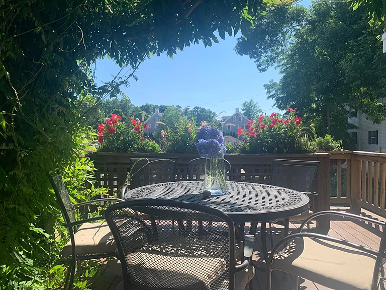 back deck overlooking private yard