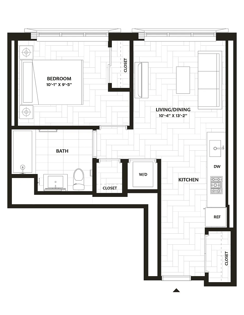 Floor plan 1 Bed/1 Bath-A15
