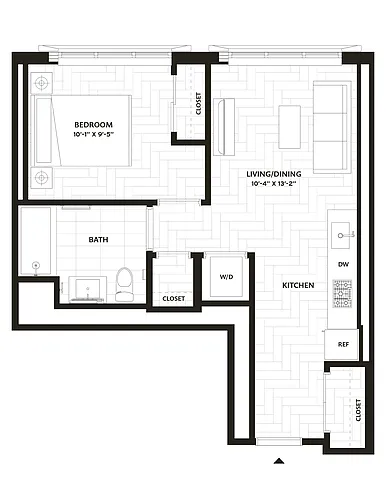 Floor plan 1 Bed/1 Bath-A15