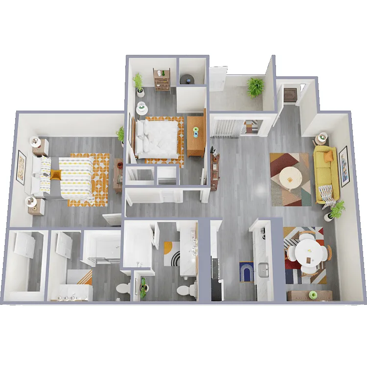 Floor plan Two Bedroom, Two Bath
