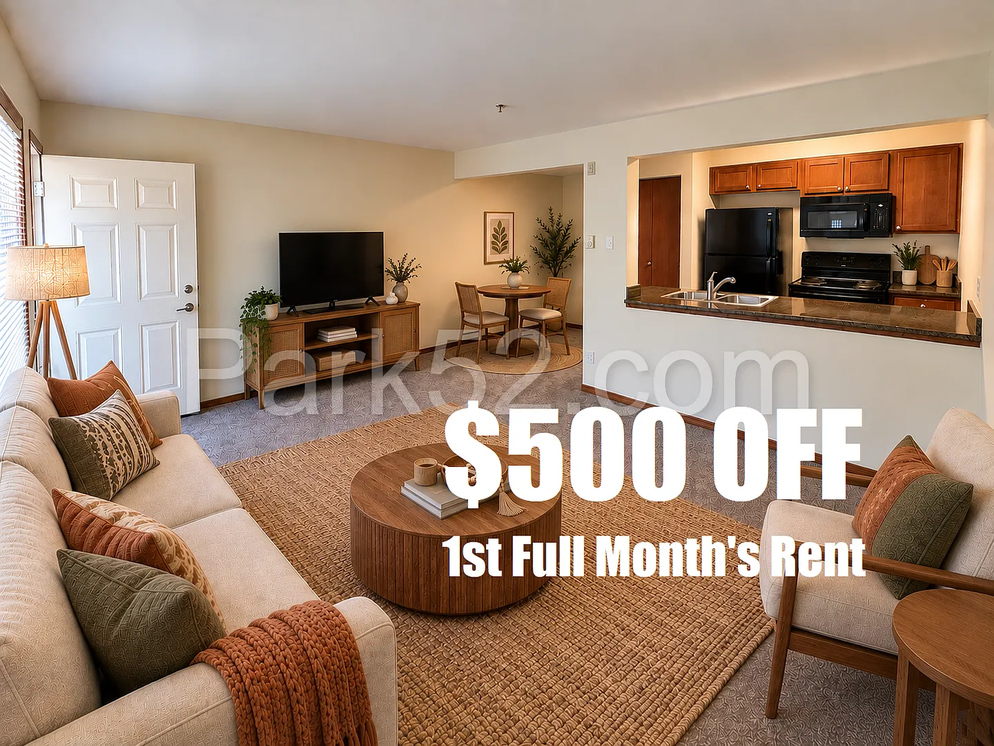 $500 Off the First Full Month! 1 Bedroom Upper Level Apartment With New Carpet & Washer/Dryer — Photo 2