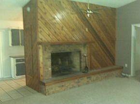 Wood burning fireplace