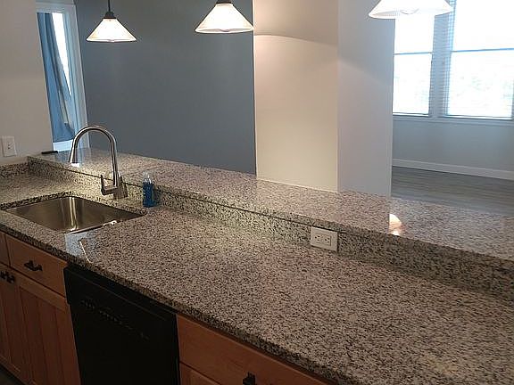 Kitchen view into living are