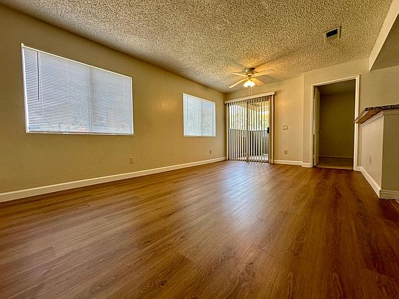 Living room with new vinyl plank flooring
