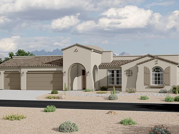 Spanish Elevation 3 Car Garage