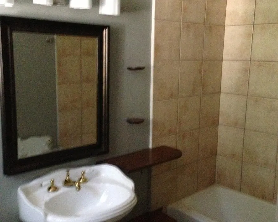Second floor bathroom with full washer and dryer