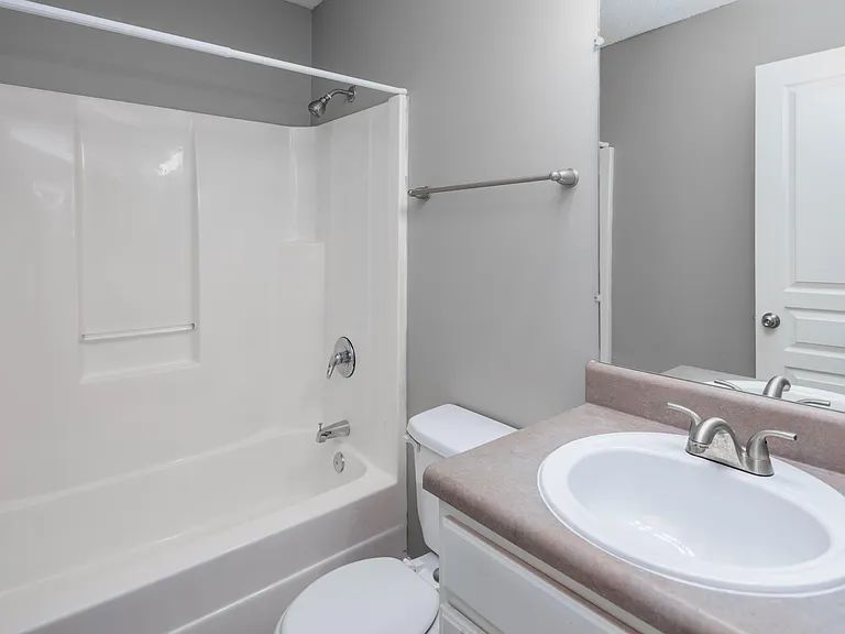 Bright bathroom with bathtub