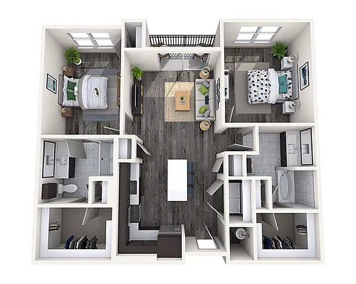 Floor plan Two Bedroom B2B