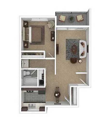 Floor plan One Bedroom One Bath