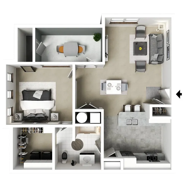 Floor plan 1 X 1 A