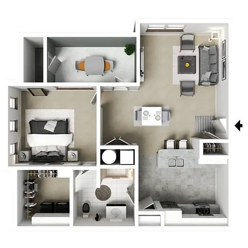Floor plan 1 X 1 A