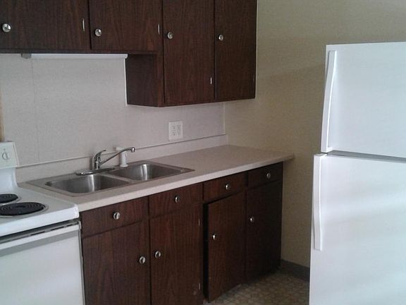 Kitchen with brand new fridge