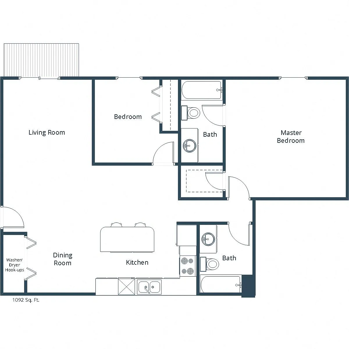 Floor plan Two Bedroom 22A