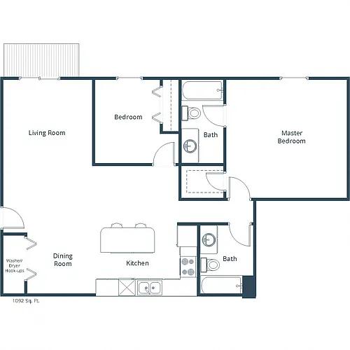 Floor plan Two Bedroom 22A