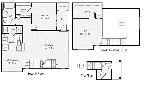 Floor plan A4L 1 Bed 1 Bath