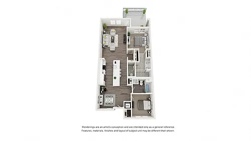 Floor plan Two Bedroom Two Bath