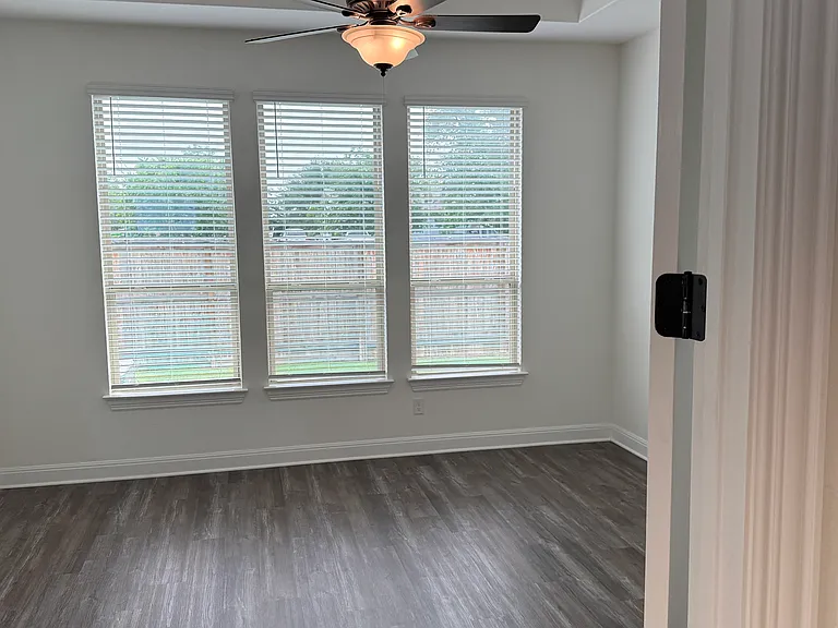 Main bedroom overlooks the backyard