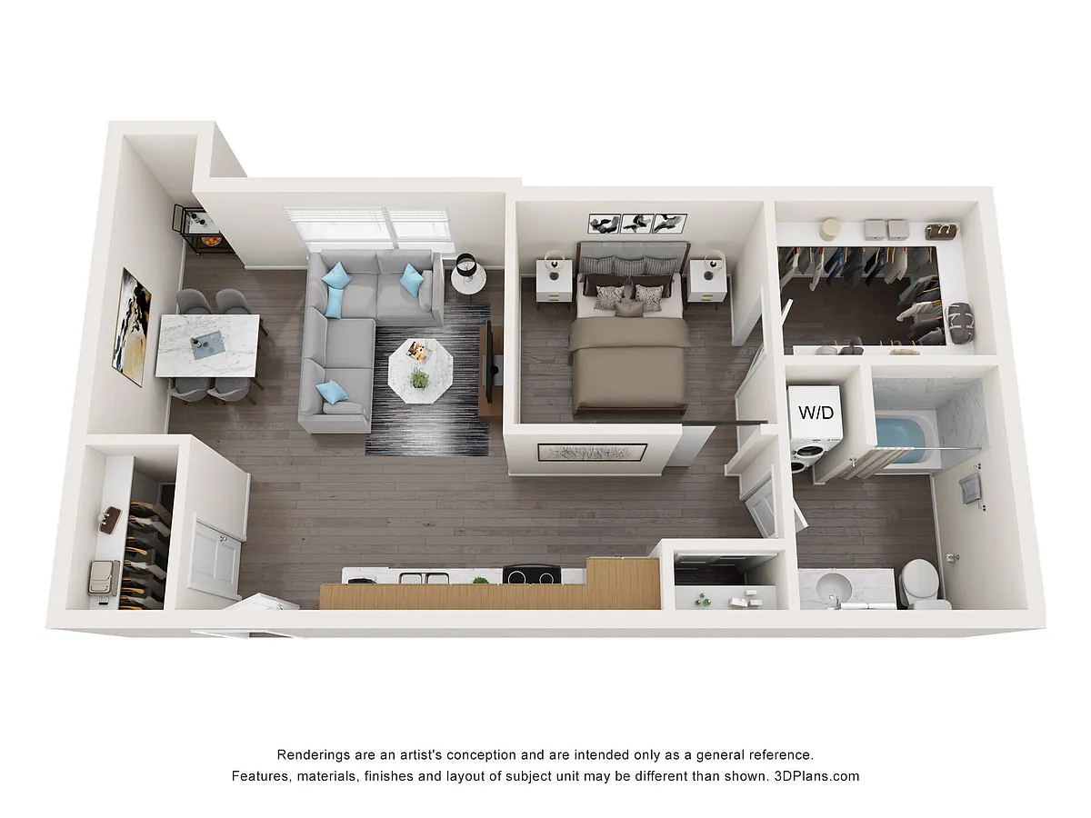 Floor plan Open 1 Bedroom C