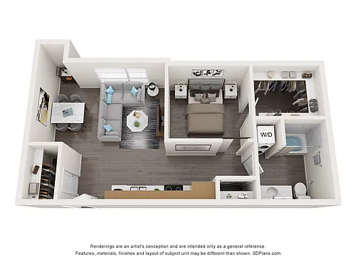 Floor plan Open 1 Bedroom C
