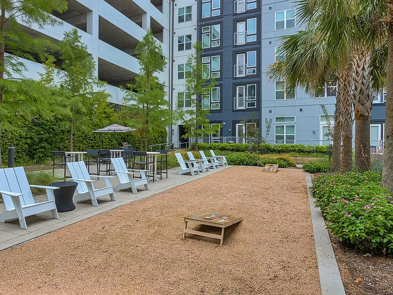 Invite your friends for a game of cornhole.