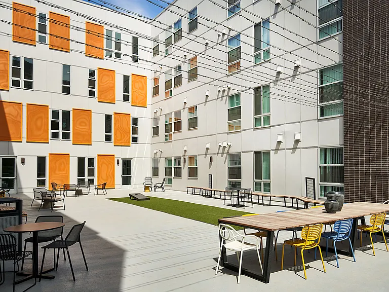 Walnut Flats | Denver Affordable Apartments | Exterior Courtyard
