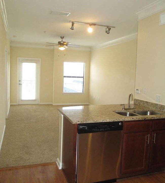 Kitchen into living room