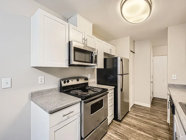 Kitchen in a two-bedroom two-bath at Capitol City in Lacey, WA