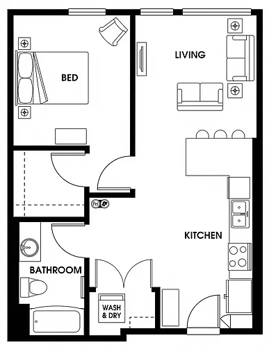 Floor plan A4 One Bed