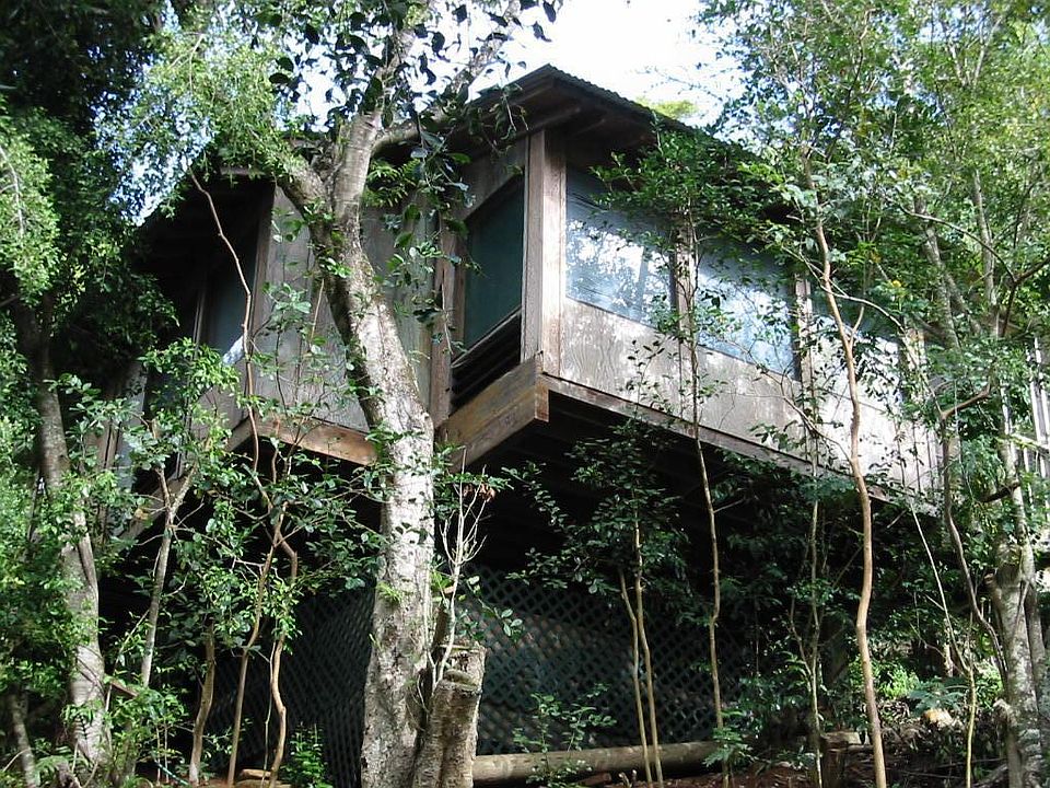 Front of house from driveway below by Kuli Rd.